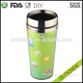 160z stainless steel travel coffee mug with clear transparent plastic outer